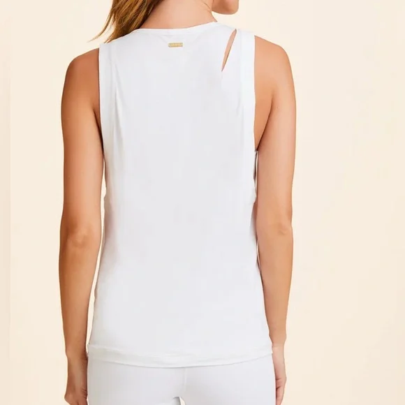 Alala Carve Cutout White Sleeveless Tank Top - Picture 2 of 10